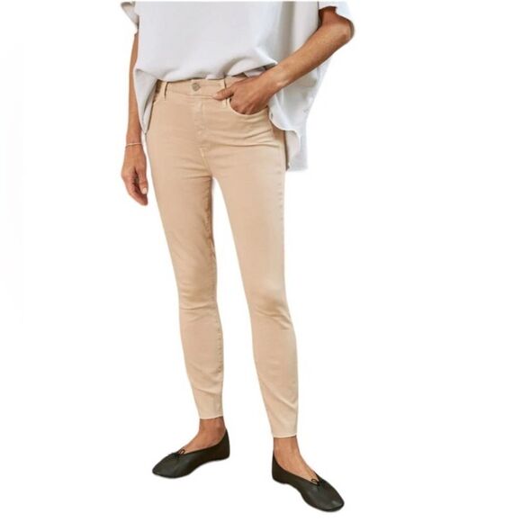 Frank & Eileen Sligo Cropped Italian Performance Skinny Jeans Sand Size 26 New - Picture 3 of 14